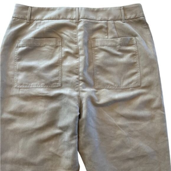 Banana Republic Factory Women’s Pants Size 18 Vegan Suede Straight Stone NWT - Picture 8 of 16